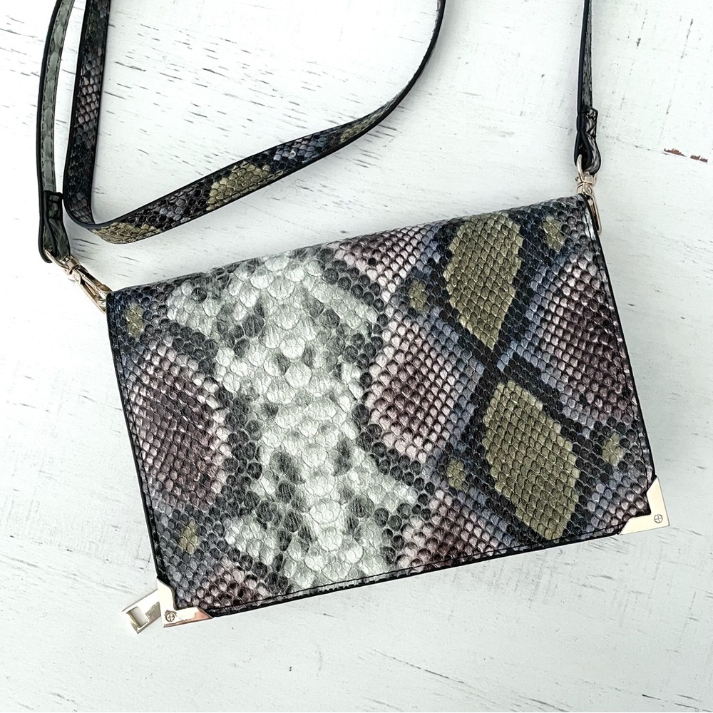 Faux Snakeskin Cross Body Bag